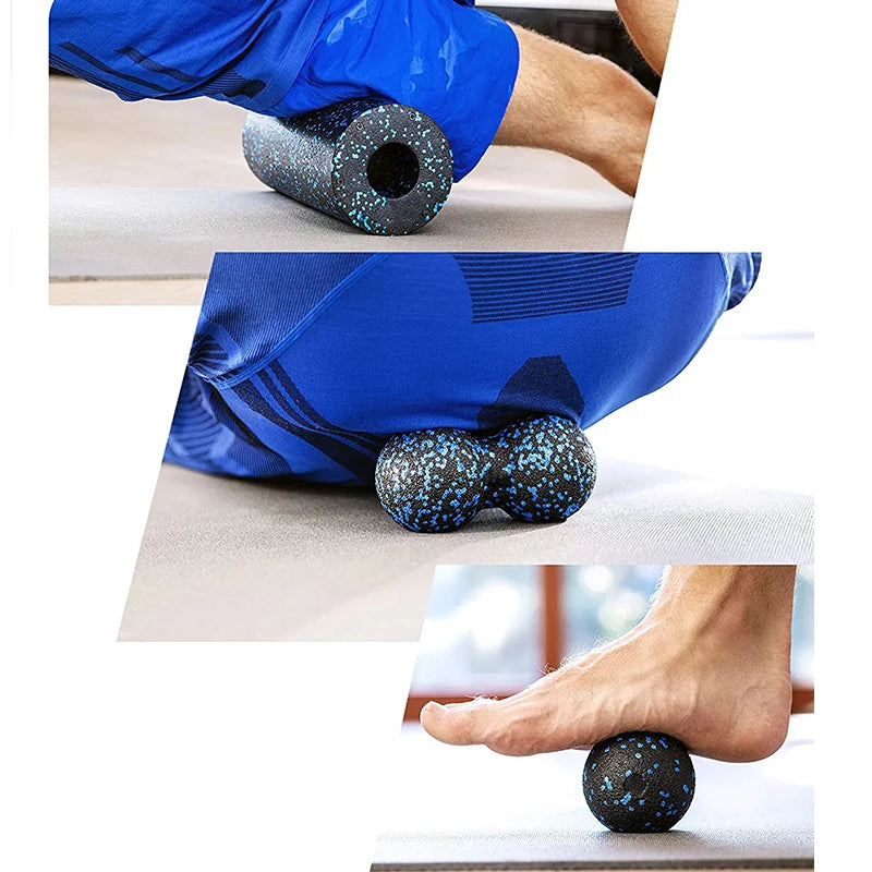 High-Density Yoga Foam Roller & Fascia Ball Set