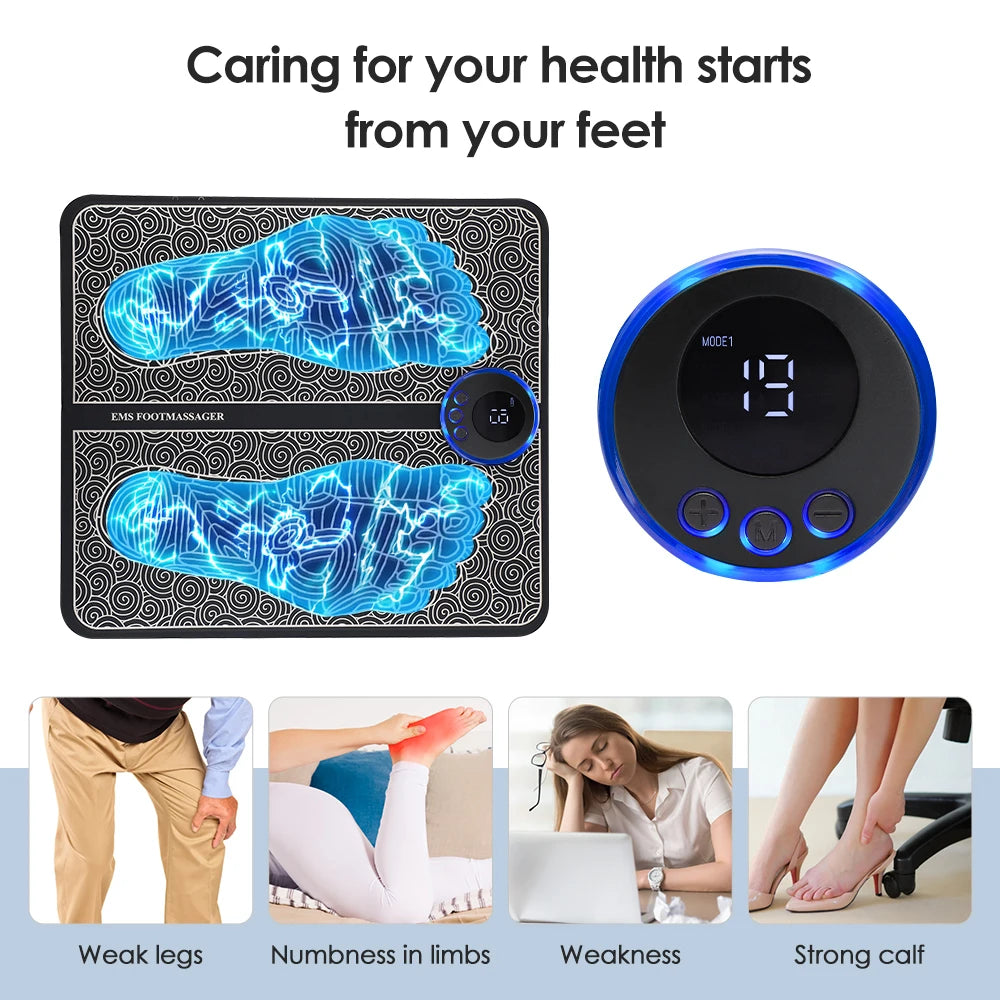 Rechargeable EMS Electric Foot Massager Pad