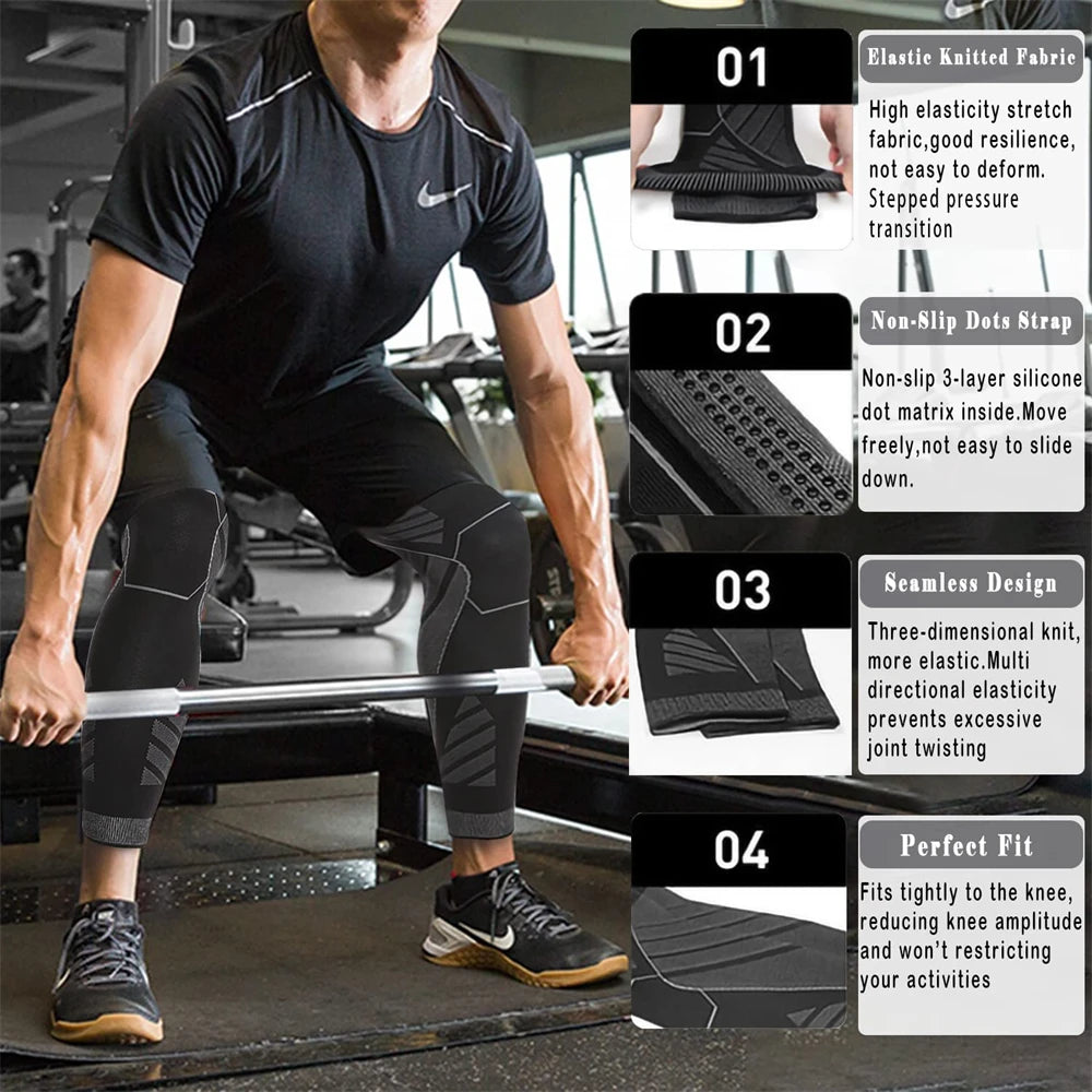 Full-Leg Compression Knee Support Sleeve