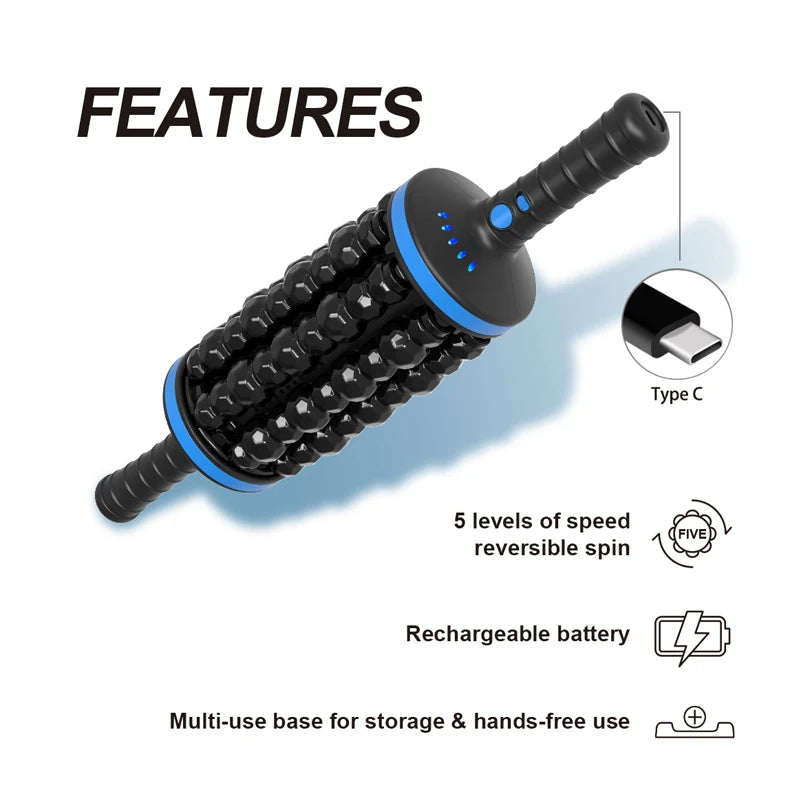 Cordless 360° Rolling Percussive Body Massager
