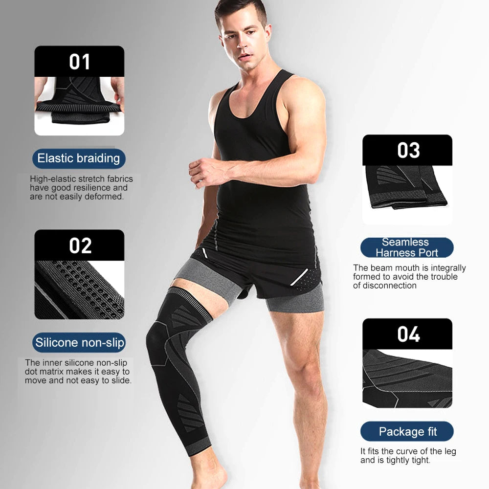 Full-Leg Compression Knee Support Sleeve