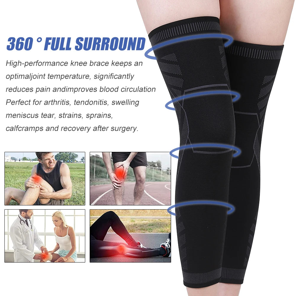 Full-Leg Compression Knee Support Sleeve