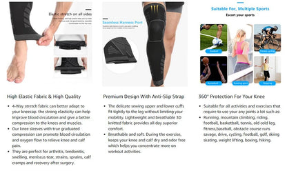 Full-Leg Compression Knee Support Sleeve