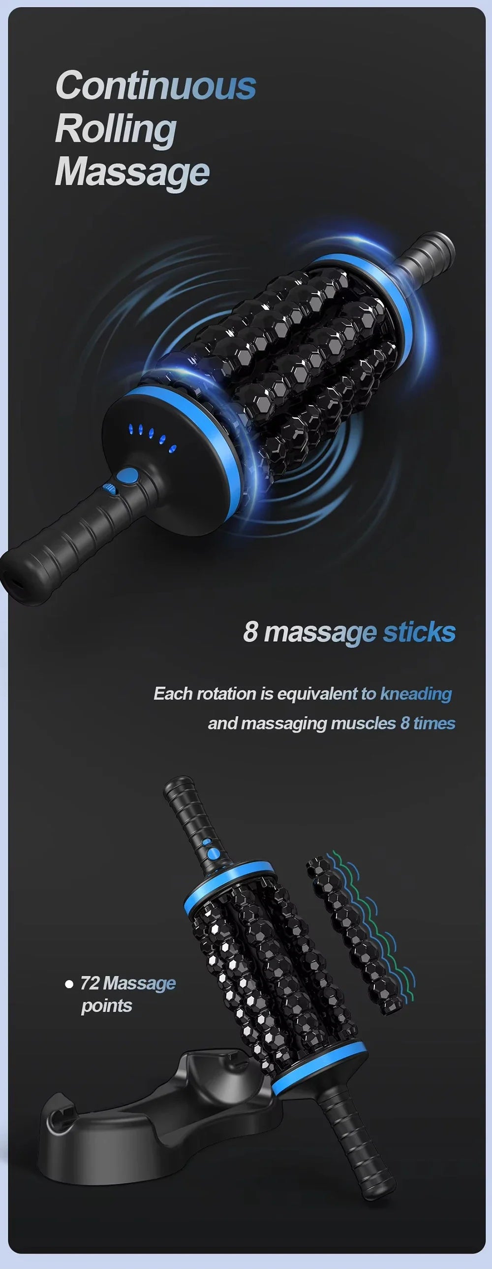 Cordless 360° Rolling Percussive Body Massager
