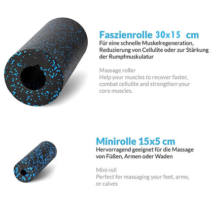 High-Density Yoga Foam Roller & Fascia Ball Set
