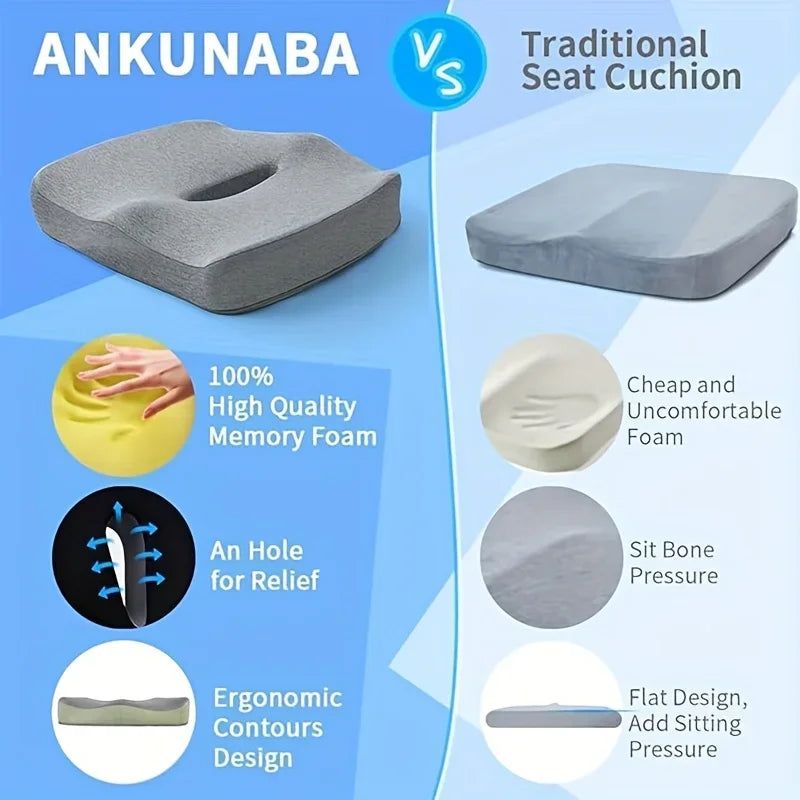 Ergonomic Memory Foam Office Seat Cushion