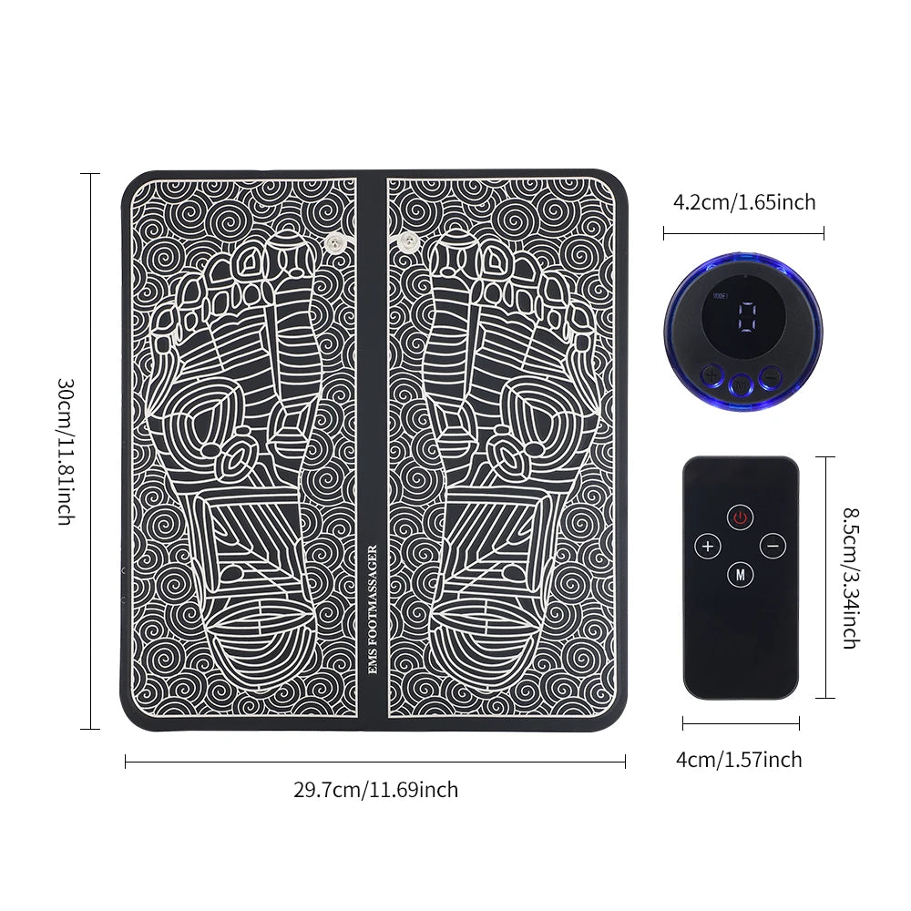 Rechargeable EMS Electric Foot Massager Pad