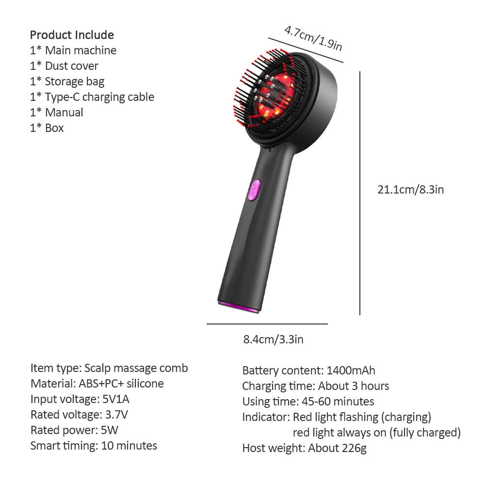 Electric Vibration Scalp Massage Comb