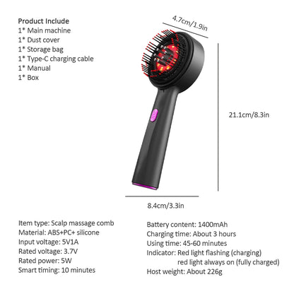 Electric Vibration Scalp Massage Comb