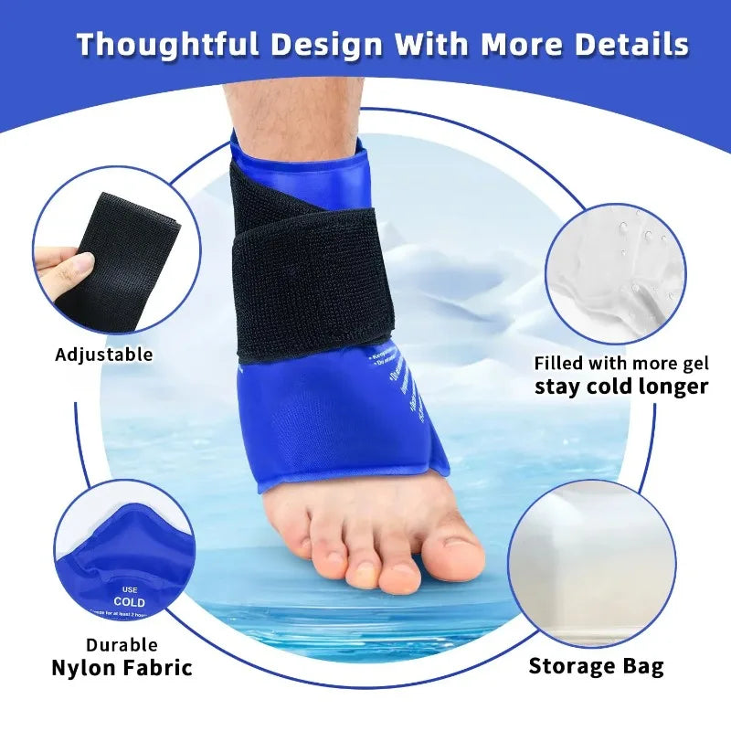 Reusable Gel Cold/Hot Pack Ankle Brace Wrap