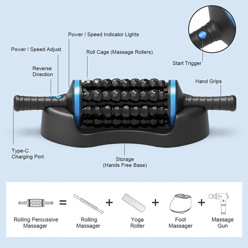 Cordless 360° Rolling Percussive Body Massager