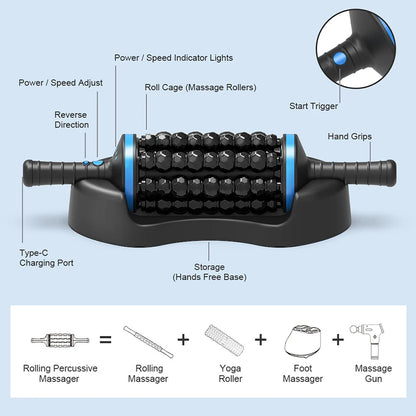 Cordless 360° Rolling Percussive Body Massager