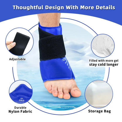 Reusable Gel Cold/Hot Pack Ankle Brace Wrap