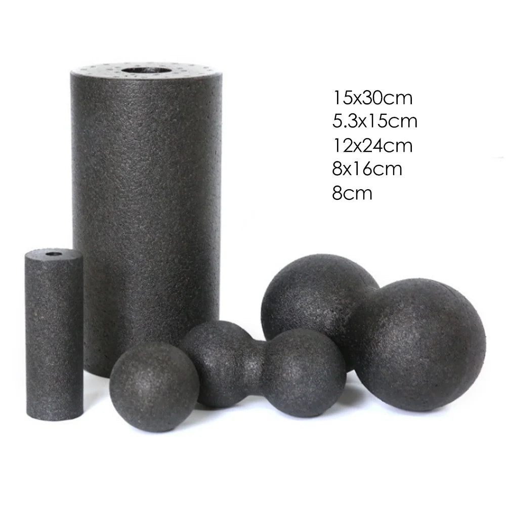High-Density Yoga Foam Roller & Fascia Ball Set