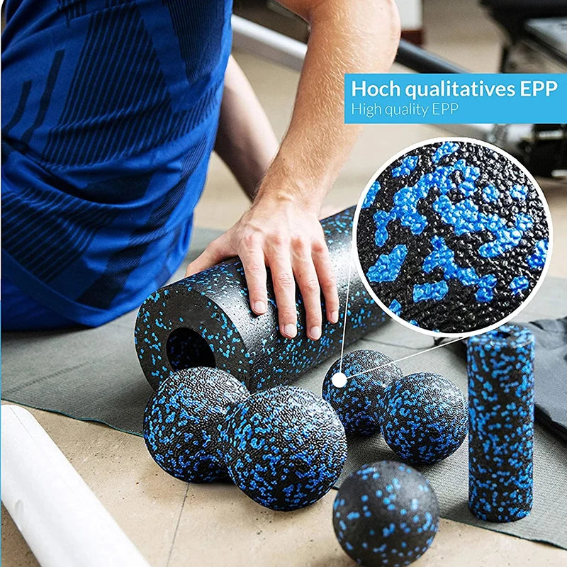 High-Density Yoga Foam Roller & Fascia Ball Set