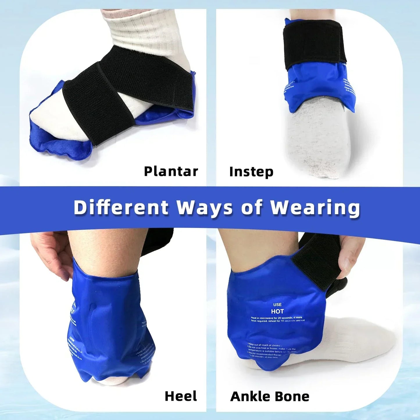 Reusable Gel Cold/Hot Pack Ankle Brace Wrap