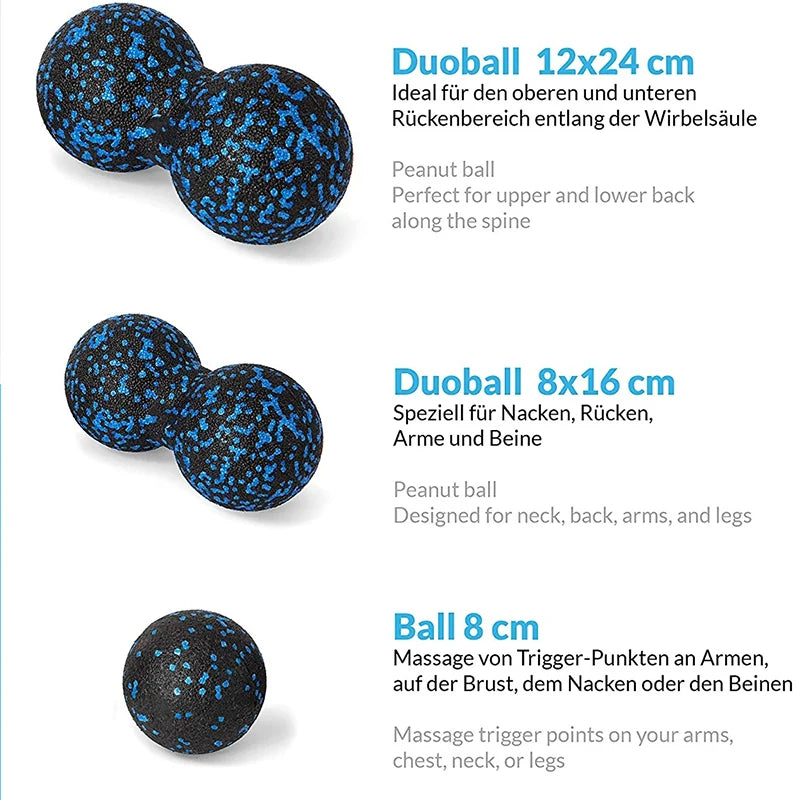 High-Density Yoga Foam Roller & Fascia Ball Set
